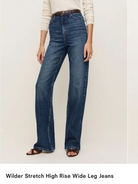 Reformation Wilder Stretch High Rise Wide Leg Jeans Blue - Size 26